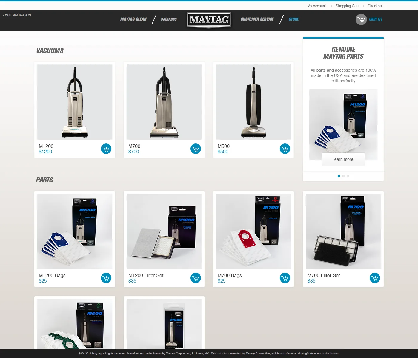 Maytag - Vacuum E-Commerce Website, image 1