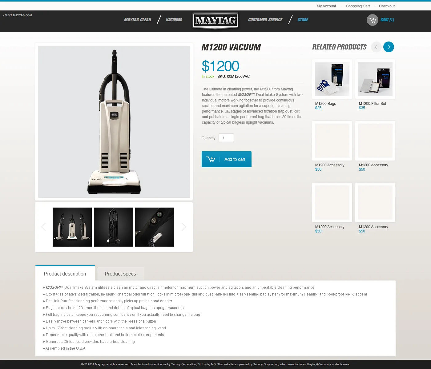 Maytag - Vacuum E-Commerce Website, image 2